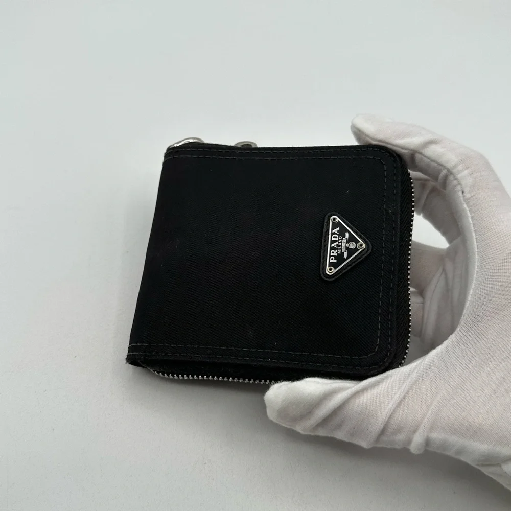 Prada Black Nylon Compact Zip-Around Wallet - Picture 2 of 15